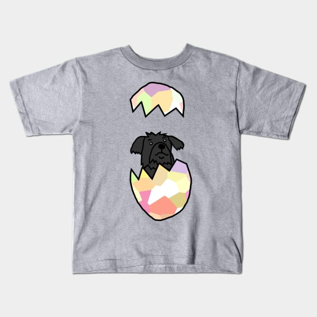 Cute Dog Popping out of Funny Easter Egg Kids T-Shirt by ellenhenryart